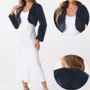 Allegra K Formal Bolero for Women's Evening Dressy Faux Fur Shrug Jacket (Blue, L)