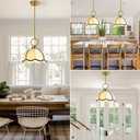 ZHENYANGLOW 11.81 Modern Boho Pendant Light Vintage Farmhouse White Fabric Pendant Light Fixtures Adjustable Rod Hand Woven Pendant Lights for Kitchen Island, Dining Room, Bedroom, Hallway, Entryway