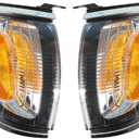labwork Replacement for Tacoma 2001-2004 Parking/Side Marker Light Assembly Pair Driver and Passenger Marker Lights with Silver Trim Compatible TO2521162 TO2520162