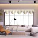 OYRING Energy Efficient Rod Pocket Curtain Valance Blackout valances for Windows for Living Room Kitchen and Bedroom,Beige Width 110 inch,1 Panel