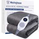 Westinghouse Heated Blanket Throw, Electric Throw with 6 Heating Levels, 210 Hours Time Settings, Overheat Protection, Machine Washable, Flannel (Throw, 50x60 Inches, Charcoal)