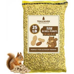 25 LB - Raw Peanuts For Squirrels, Raw In Shell Peanuts For Birds and Wildlife- Squirrel Food, Wild Bird Seed - Grown in The USA (EXP 09/30/26)