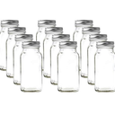 U-Pack 24pieces of Square Glass Spice Bottles 4 oz Spice Jars with Silver Metal Lids, Shaker Tops, and Labels