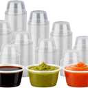 400 Count-2 oz Plastic Condiment Portion Cups(No Lids),for Souffle,Sauce,Jello Shots,Salad Dressing