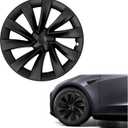 19 Inches Wheel Covers for 2025 2026 Tesla Model Y Juniper, Hub Protection Accessory, Replacement for Tesla Model Y 2025 Rim Protector, ABS Hubcaps 1-Piece