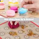 Macaron Silicone Baking Mat - Set of 2 Non Stick Silicon Macaroon Baking Sheet Cookie Liner(BPA Free/Reusable/Half Sheet),Perfect Cooking Kit for Macarons,Pastry,Cake and Bread Making (Red)