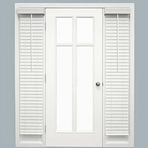 DoubleFill 2 Pack 12'' x 72'' Cordless Sidelight Blinds 2'' Horizontal White Faux Wood Front Door Window Blind Adjustable Tilt Wand Smooth, Privacy, Room Darkening for Home Entry Side Door