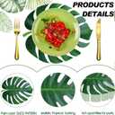 Sinmoe 100 Pack Disposable Paper Placemats Bulk 13 Inch Paper Charger Place Mat Party Charger Plates Table Place Mats for Dinner Wedding Birthday Baby Shower Spring Dining Tableware(Palm Leaf)