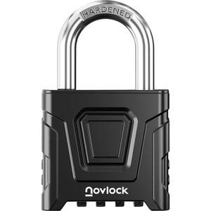 Outdoor Combination Lock Heavy Duty, Large, Weatherproof Padlock with Code for Gates, Fences, Sheds, Lockers, Cabinets, Storage Units 1-Pack, Black