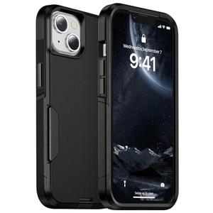 jaroco for iPhone 13 Case & iPhone 14 Case & iPhone 15 Case [Heavy Duty Protection][Compatible with MagSafe][Military Grade Drop Protection][Shockproof] with Non-Slip Removable Phone Cover 6.1''-Black