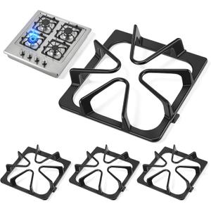 W10447925 Stove Burner Grates 4-Pack - Gas Range Rack Compatible with Whirlpool & Amana & Maytag & Kenmore Gas Stove - 8.8"x8.3" Heavy Duty Cast Iron Replacement Grates Set - Rustproof & Non-Slip