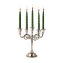 Rely+ 5 Arm Candelabra Taper Candle Holders Decorations Indoor Kitchen Décor Table Candles Candlestick Candelabra Centerpiece (Silver)