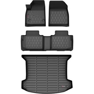 Floor Mats & Cargo Liner Compatible with 2017-2024 Cadillac XT5 Cargo Mat, Full Set All Weather Protection 1st, 2nd Row Car Liners & Trunk Mat, Black