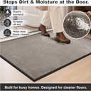 Mibao Super Absorbent Front Door Mat, 72" x 24", Non-Slip Washable Indoor Doormats, Low Profile Entryway Rug Outdoor, Dirt Resistant Welcome Mats for Front and Back Door Entrance, Beige