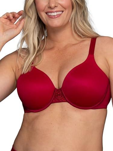 Vanity Fair Women's Full Figure Beauty Back Smoothing Bra, 4 Way Stretch Fabric, Lightly Lined Cups up to H, Size 40b, Legacy Red 