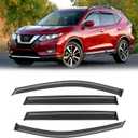 Rain Guards for 2014-2020 Nissan Rogue (Exclude Rogue Sport Models), Out-Channel Window Visor Shields Vent Deflector Shade Wind Dark Smoke 2022 21 22 23, Tape-On Outside-Mount, 4PCS