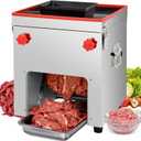 OKF Meat Cutter Machine, 850W Commercial Meat Slicer, 330LB/H Stainless Steel Meat Slicer Machine, Meat Slicer for Boneless Pork Chicken Fish, Detachable Blade Meat Cutter (Meat thickness: 5mm)