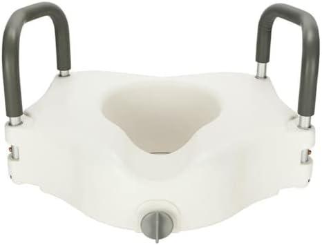 Raised Toilet Seat Height Toilet Seat with Handle Toilet Seat Risers Toilet Safety Seat for Elongated or Standard Commode White