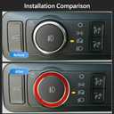 for Ford Explorer Accessories Car Button Cover for Audio Headlight Knobs 2020 2021 2022 2023 2024 Aluminum Alloy Knob Trim Red 3 Pcs