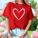 Mommy and Me Valentines Shirts Heart Graphic T-Shirt Family Matching Outfits Mom and Girls Valentine Gift Tee Tops (Red, S)