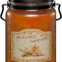 McCalls Candles | Autumn Leaves | 26 oz Scented Candle | USA-Poured | Vintage Rustic Jar with Carrying Handle | Hazelnut, Cinnamon Bark & Vermont Maple Fragrance