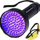 UV Flashlight Black Light, Ultra Bright 100 LED 395 nM Ultraviolet Blacklight Detector with UV Protective Glasses for Dry Pet Dog Cat Urine Stains, Bed Bug, Scorpions Matching with Pet Odor Eliminator