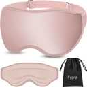3D Eye Mask Sleep Mask for Men & Women, 100% Pressure-Free & Light Block-Out Eye Mask for Sleep with Easy Adjustable Strap, Night Eye Cover for Travel, Pink