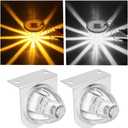 2PCS Dual Revolution LED Watermelon Lights with Bracket, Semi Truck Marker Lights with 3 Color Modes, Super Bright Star Watermelon LED Lights, Universal Underglow Lights for Trucks (White and Amber)