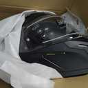 CYRIL Full Face Motorcycle Helmets for Adults Men & Women with Tinted and Clear Visor Meet Dot Approved, Black, Medium