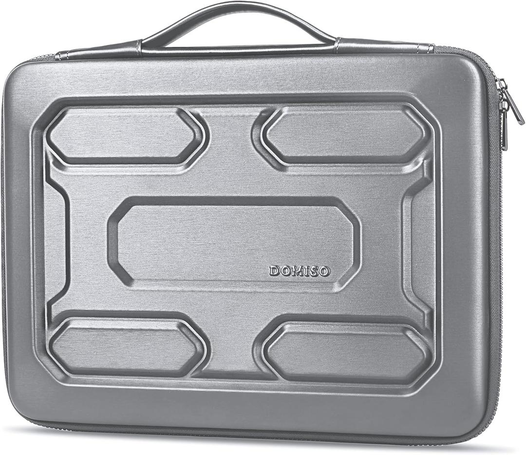 DOMISO 13.3 inch Laptop Sleeve with Handle Shockproof Computer Bag Waterproof EVA Protective Carrying Case for 13-13.3 inch Notebooks/ 13 MacBook Air/ MacBook Pro Retina/ Dell XPS 13/ HP, Silver