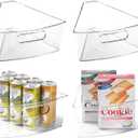 Leeden Lazy Susan Organizer for 26" Diameter Corner Lazy Susan, Plastic Kitchen Cabinet Storage Bins with Handle, 4 Packs, 1/8 Wedge - Food Safe, BPA Free