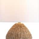 JONATHAN Y Kona 20.5" Rattan and Metal Table Lamp, Brown/Brass Gold