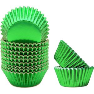 qiqee Green Foil Cupcake Liners For Baking 300pcs Baking Cups Thick  Sturdy, Oil Resistance,Muffin Liners Paper(Standard Size)