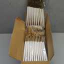 I00000 144 Plastic Forks, Disposable Flatware with White Handle, Look Like Gold Cutlery for Party Wedding
