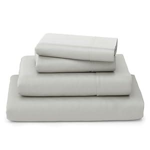 Cosy House Collection Luxury Bamboo Sheets - Blend of Rayon Derived from Bamboo - Cooling & Breathable, Silky Soft, 16-Inch Deep Pockets - 4-Piece Bedding Set - Queen, Silver