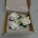 Meldel White Boutonniere for Men Wedding,Set of 6,Groomsmen Groom and Best Man Boutonniere for Wedding Prom, Rose Boutonniere for Men Wedding Ceremony Anniversary Party Homecoming