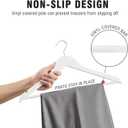 TECHMILLY 20 Pack Solid Wooden Suit Hangers, Heavy Duty Coat Hangers for Closet, Smooth Finish Clothes Hangers with 360 Swivel Hook & Non Slip Pant Bar & Cut Notches for Shirt, White