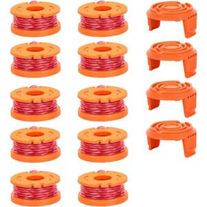 14 Pieces High Performance Replacement for Worx 20V Brushcutter | Thread Ø 1.65 mm, Length 3 m, Universal Spool for Brush Cutter (10 Spools + 4 Caps)
