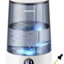 Homvana Humidifiers for Bedroom Home, 3.6 L Cool Mist Top-Fill 34H Super Long Time, Quiet 23dB, Baby Humidifier, Oil Diffuser for Large Room, House, Plant, Nursery, Office, BPA FREE, Ultrasonic (Grey)