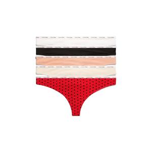 Calvin Klein Women's Signature Cotton Logo Stretch Thong Panties, 5 Pack (XS) Calvin Klein Women's Signature Cotton Logo Stretch Thong Panties, 5 Pack (XS)