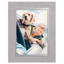 Malden International Designs 5x7 Gray Suede Picture Frame Quality PS Moulding Silver