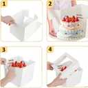 24 Pack Cake Boxes 12 Inch, Sturdy 12x12x8 Inch Bundt Cake Boxes for Home Bakers, Transportation, Multi-Layer Cakes, White Gift Cakes For Wedding, Birthday, Mothers day