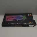 Wireless Keyboard and Mouse Combo, RGB Backlit, Rechargeable & Light Up Letters, Full-Size, Soft Typing, Sleep Mode, 2.4GHz Quiet Keyboard Set for Mac, Windows, Laptop, PC, Trueque KM42Pro (Black)