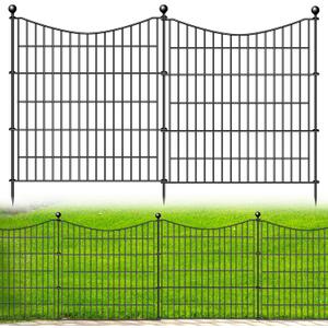 15 Panels No Dig Dog Fence Outdoor for Yard, 32 in(H) X 35.4 ft(L) Decorative Tall Garden Fence Animal Barrier, Rustproof Metal Wire Garden Edging and Borders, Temporary Fencing Stakes (15 Panels-35.4 ft(L) X 32 in(H))