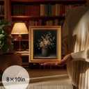 Vintage Moody Floral Gold Framed Canvas Wall Art 16x24