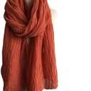 Linen Scarfs for Ladies Big Size Color Women's Turbans for Women Long Silk Scarf