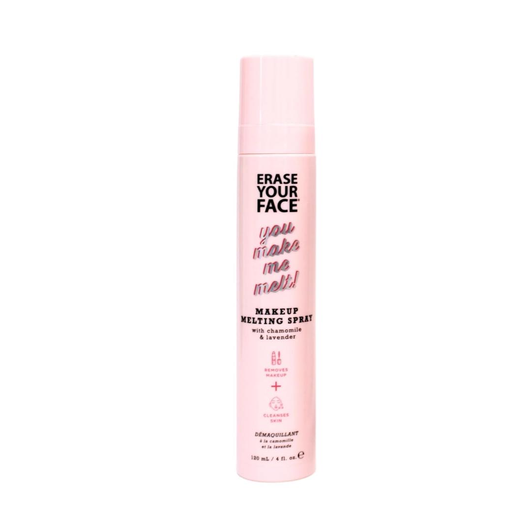 ERASE YOUR FACE Makeup Melting Spray - Face & Eye Makeup Remover to Melt Makeup & Cleanse Skin - Makeup Remover Oil Spray Enriched with Chamomile & Lavender to Soothe & Hydrate Complexion (4.1 Fl Oz)