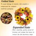 2 Pcs 24 Inch Sunflower Fall Wreath for Front Door-Artificial Autumn Wreath