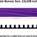 12Pack Table Runner 12 x 108 Inches Satin Silk Table Runner for Wedding, Birthday Party, Banquets, Graduations Decoration, fit Rectange and Round Table-Purple