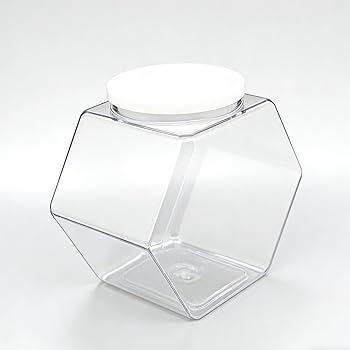 Clear Candy Storage Jar with White Lid